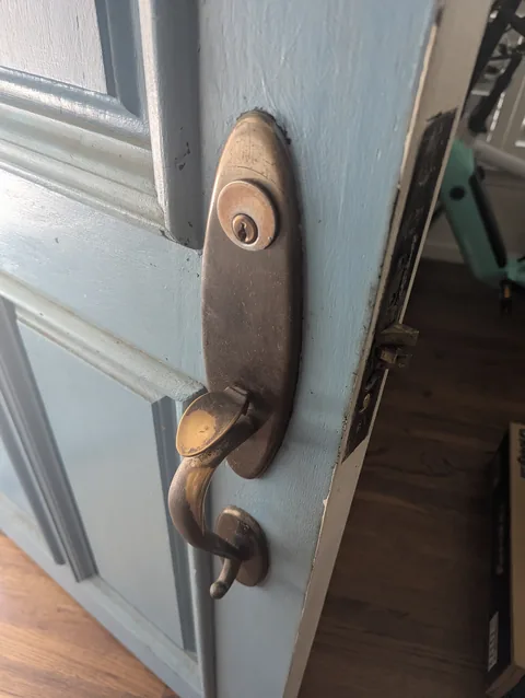 Front door lock repair on a Sacramento area home